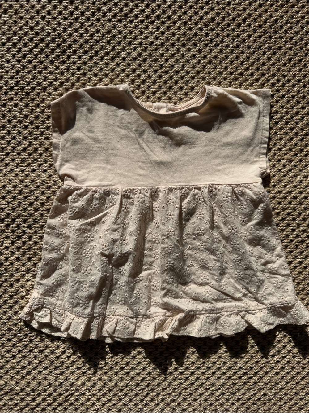 Zara peach Eyelet Peplum Top for Girls six e3-4 years